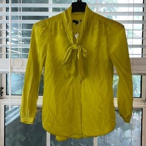 Brand New!  J Crew Tie Neck Blouse in Reimagine Silk